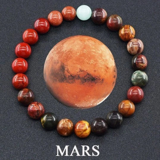 Matte 10mm stone beads couples bracelet in various planet-inspired colours