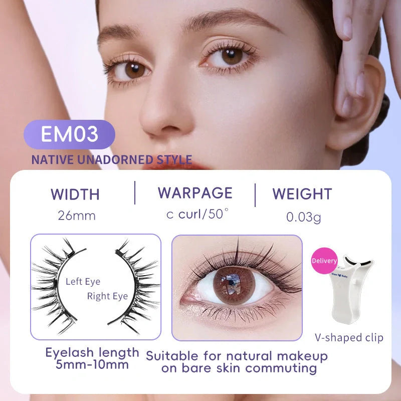 Premium magnetic suction false eyelashes in mink hair for a natural, glamorous look