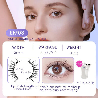Premium magnetic suction false eyelashes in mink hair for a natural, glamorous look