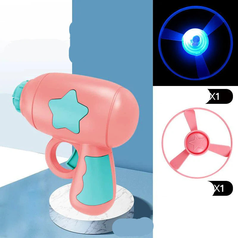 LED Light Pet Toy Set with flying saucer launcher and luminous discs