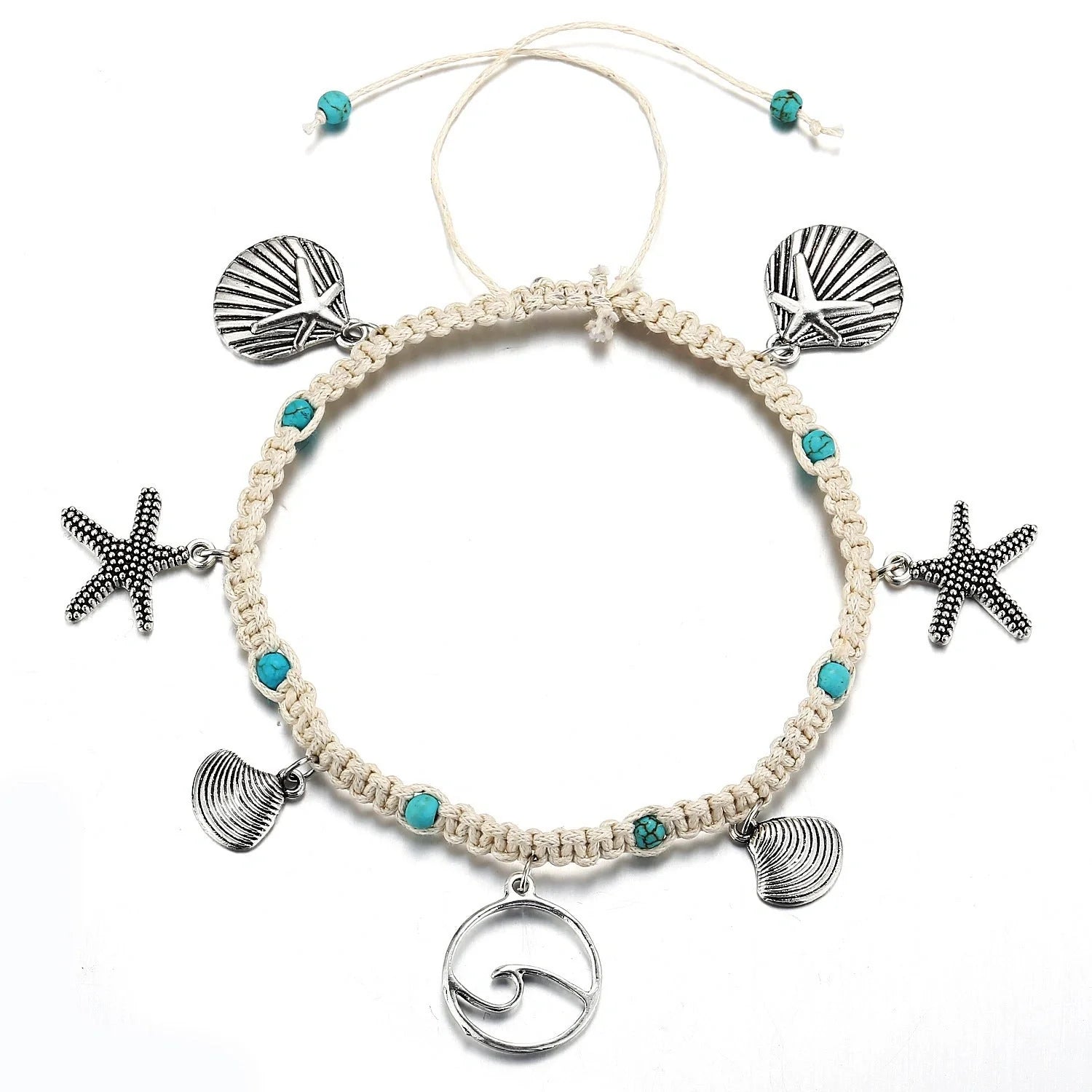 Starfish design zinc alloy anklet for women, perfect for beach outings