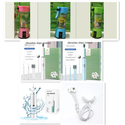 Portable smoothie blender with USB rechargeable battery, six-blade design, and automatic cleaning function for on-the-go healthy nutrition.