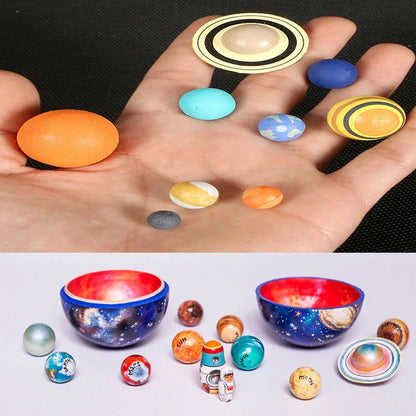 Wooden solar system model featuring all major planets for educational and decorative use