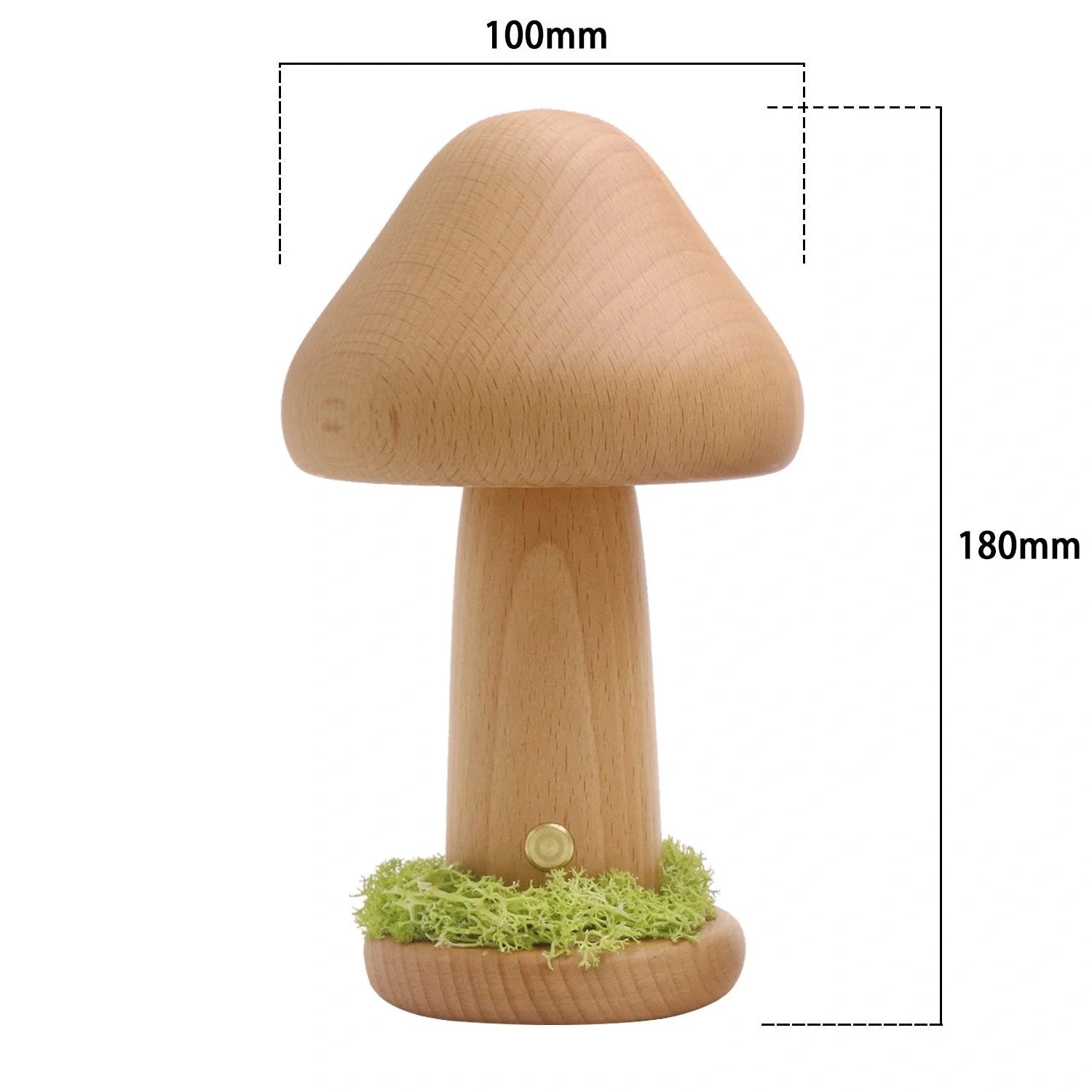Twisted Mushroom Night Light in beech wood with USB charging