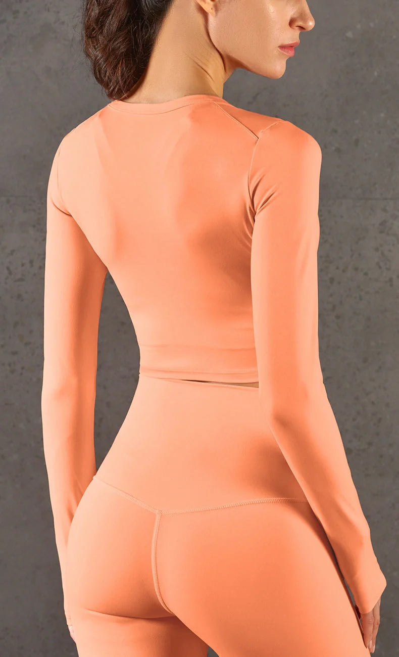 High-elastic Nylon Fitness Long Sleeves in various colours