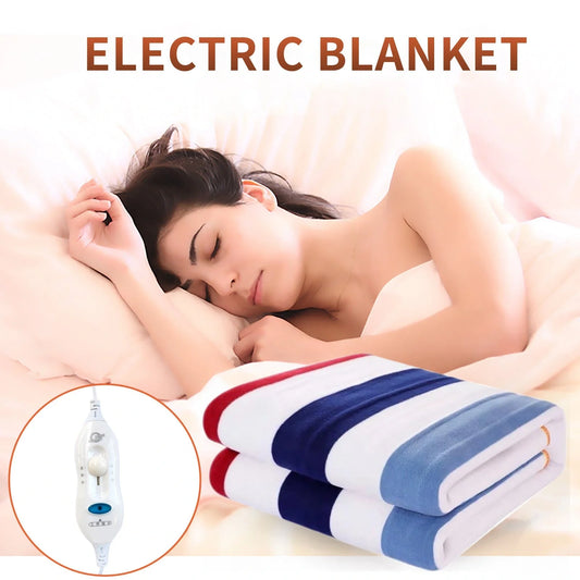 Household Voltage 110v Electric Blanket With Stripes in brown and grey