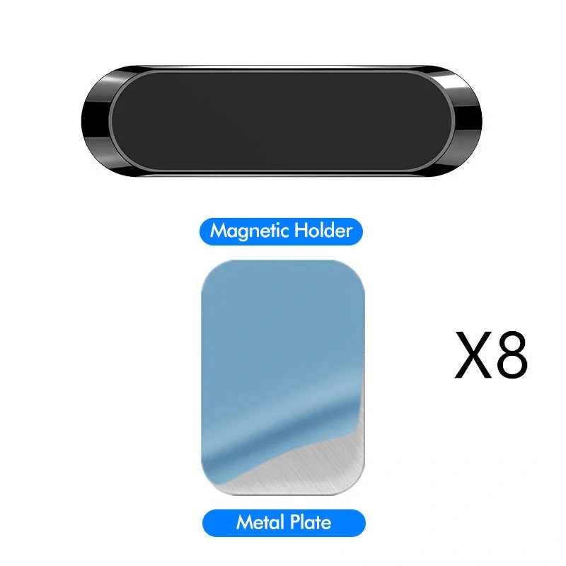 F6 Strip Plate Magnetic Car Phone Holder with steel spring frame in grey