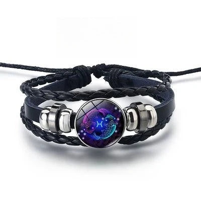 Glowing Zodiac Bracelet in punk style with luminous feature for night-time wear