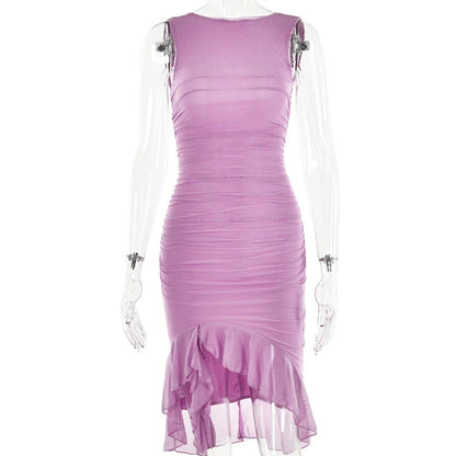 Sleeveless slim-fit mini dress in a variety of vibrant colors, perfect for summer style and comfort