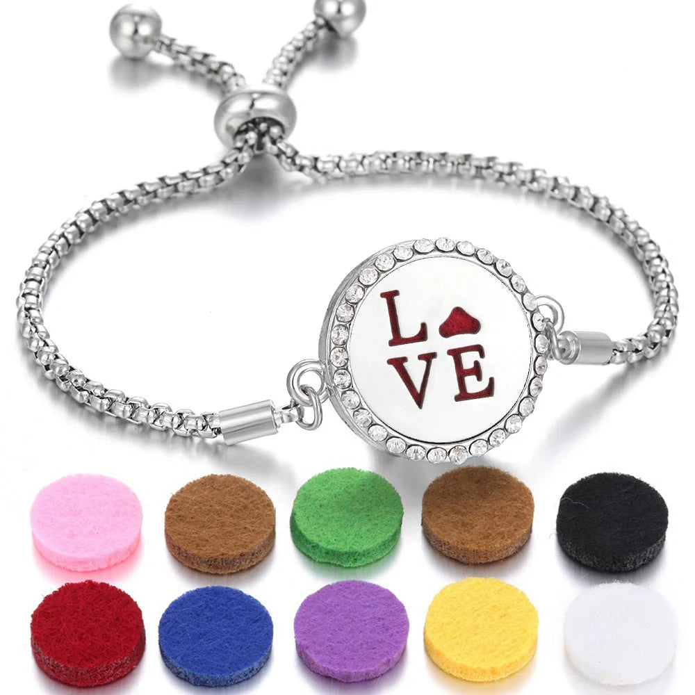 Stylish Aromatherapy Bracelet with Essential Oil Diffuser in various designs
