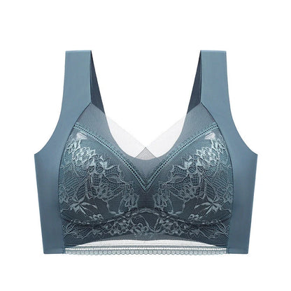 Summer Ice Silk Seamless Bras in nylon lace fabric with beauty back design