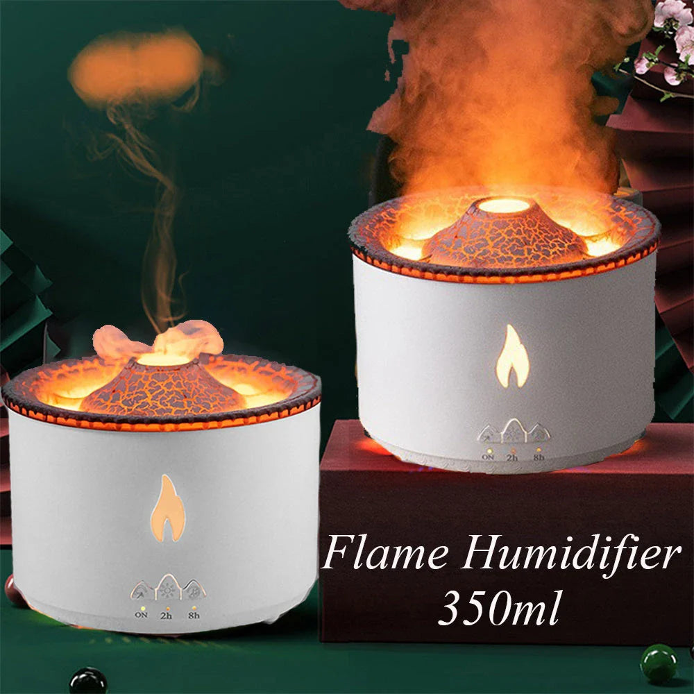 Ultrasonic Essential Oil Diffuser with Relaxing Flame and Jellyfish Smoke Ring Effects