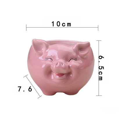 Hand-painted Nordic cartoon animal ceramic succulent pot in various colours and sizes