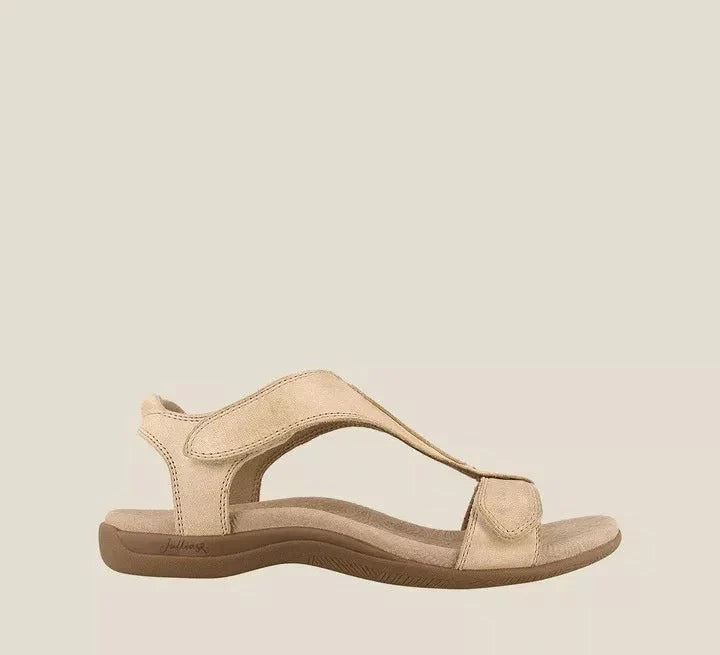Women's platform wedge sandals with Velcro straps and thick soles in various colours
