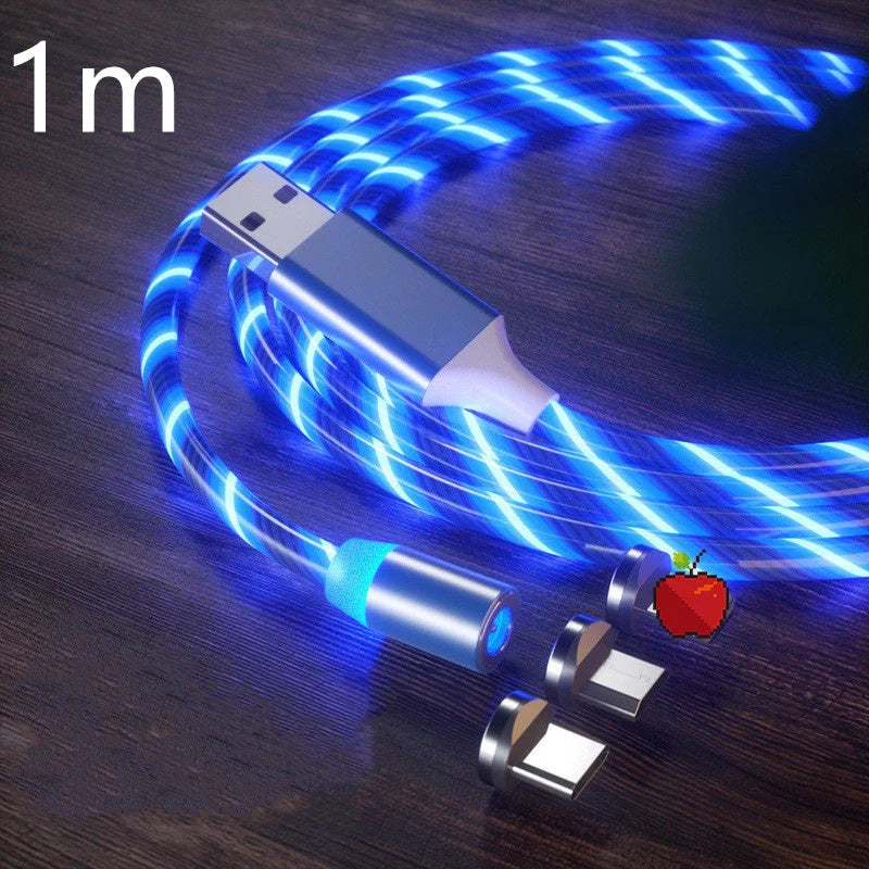 Durable magnetic charging cable with fast charging capability, compatible with multiple devices.