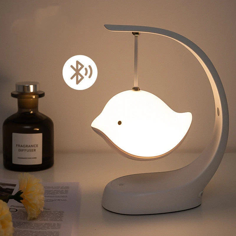 Soothing Bedside Lamp: Multi-Color Dimmable LED Bird Night Light with Stepless Dimming and USB Charging