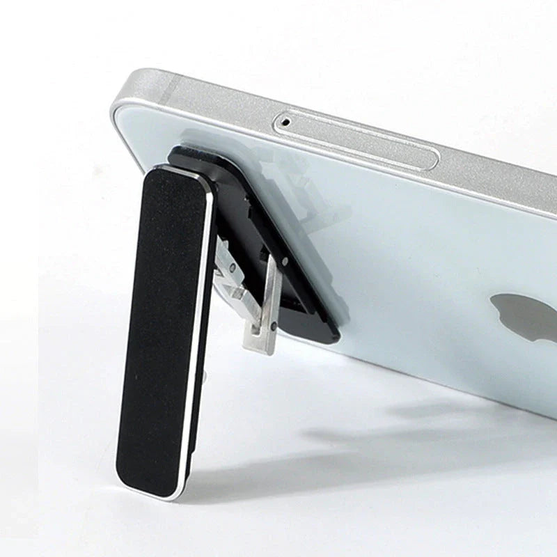 Premium aluminum alloy folding smartphone stand with adjustable viewing angle and one-second unfolding design