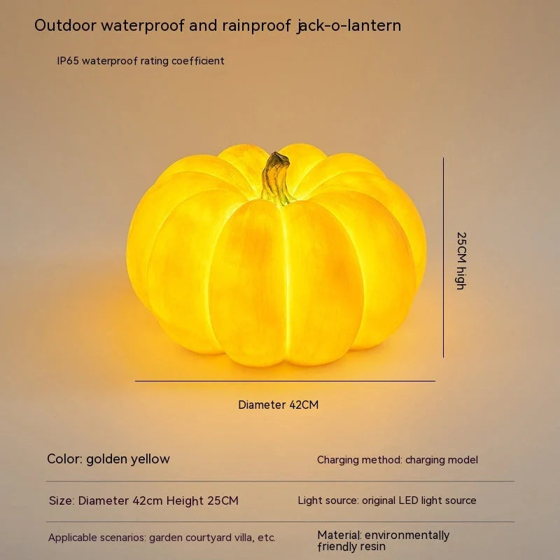 Solar-powered pumpkin lights for outdoor Halloween decorations