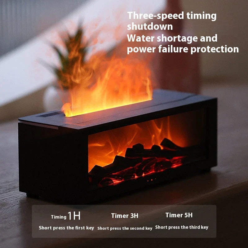 Flame Aromatherapy Diffuser with 3D flame effect, mood lighting, and essential oil diffusion capabilities