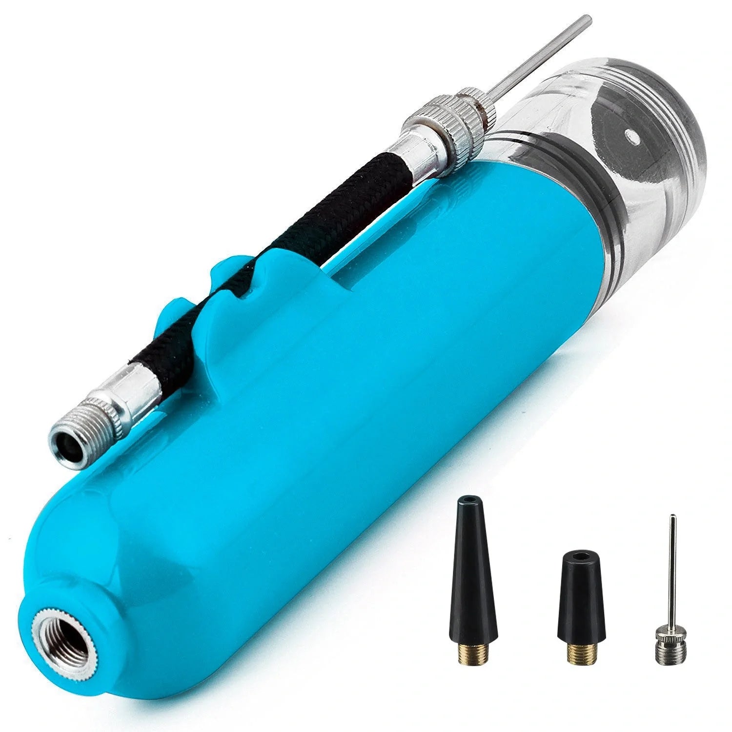 Portable air pump for basketball, football, and volleyball in various colours