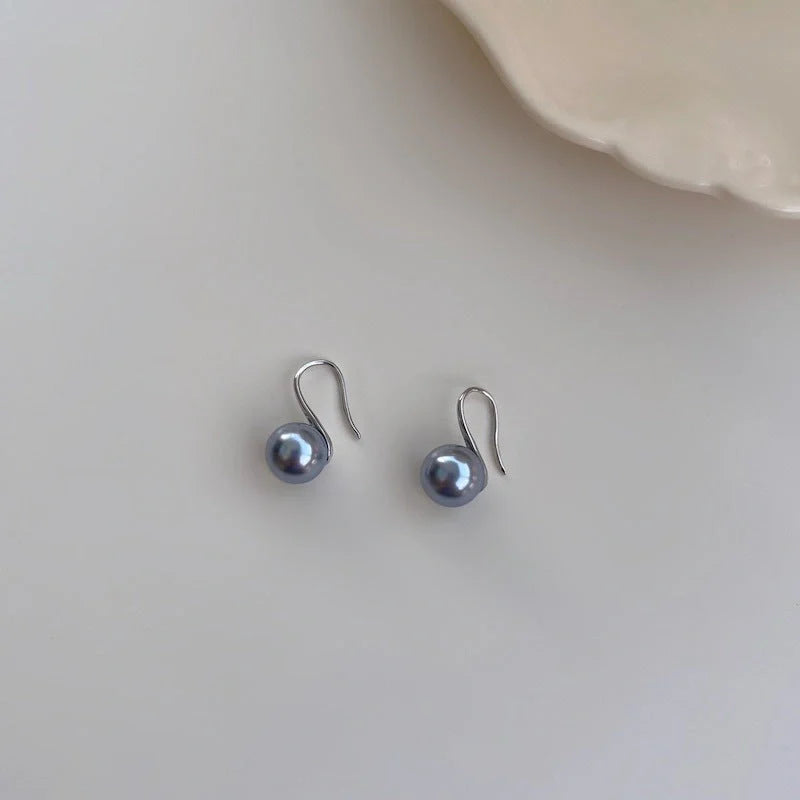 Elegant sterling silver pearl non-piercing clip earrings for women