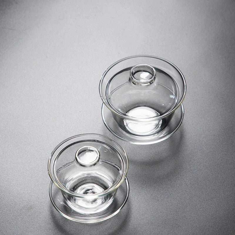 Pyrex Sancai Gaiwan Tea Cup - Elegant Minimalist Design for Premium Tea Enjoyment