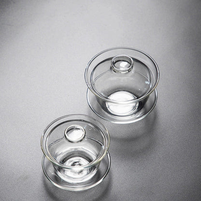 Pyrex Sancai Gaiwan Tea Cup - Elegant Minimalist Design for Premium Tea Enjoyment