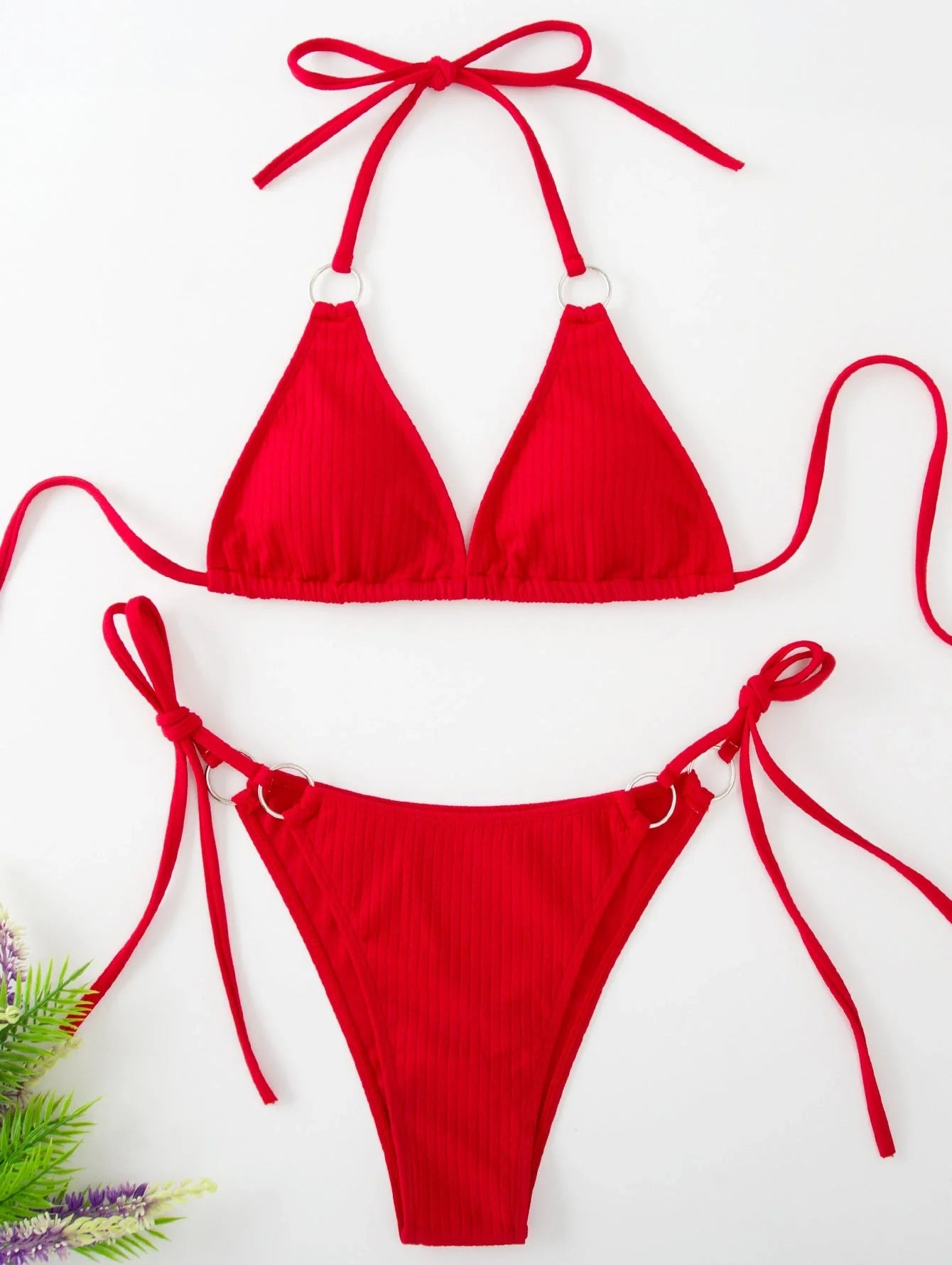 Women's bandage style bikini set with side tie detail in various colours