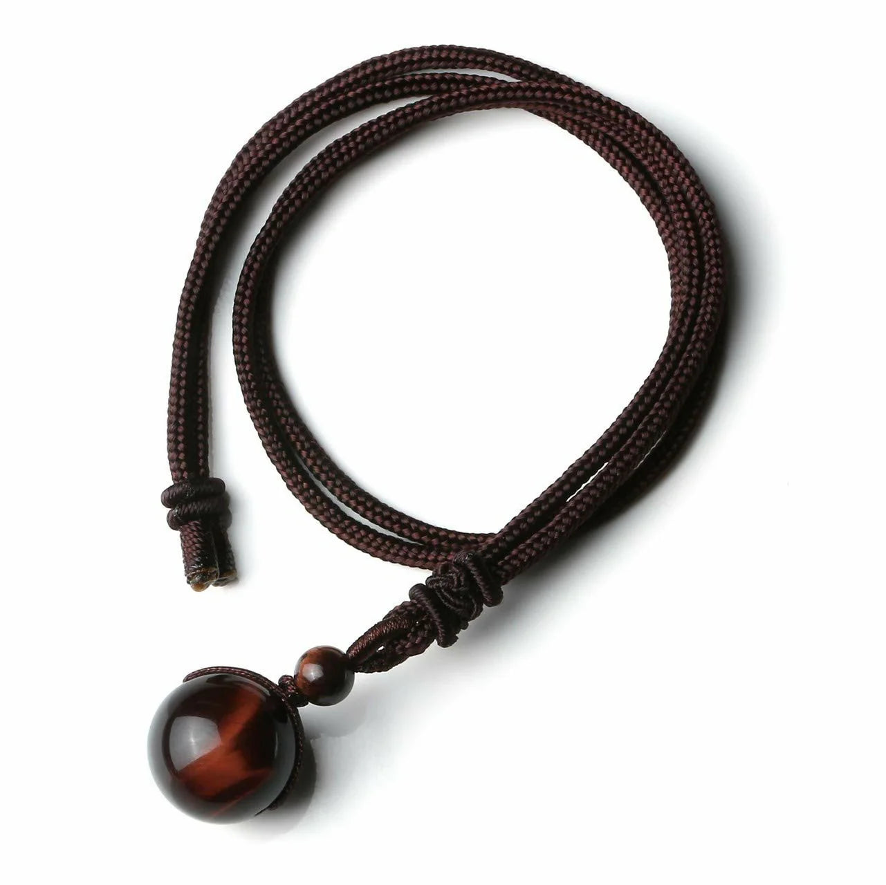 Stylish 16mm Natural Obsidian and Amethyst Pendant Necklace for Women and Men