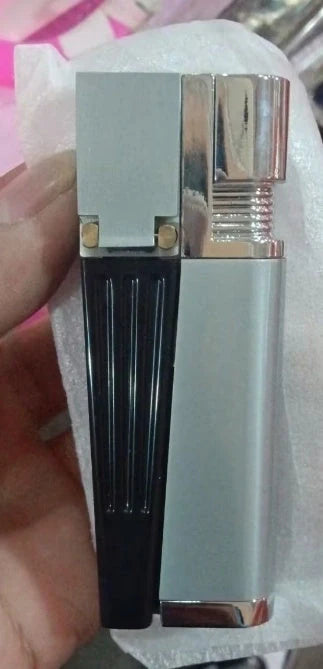 Foldable metal pipe lighter with stash compartment - eco-friendly smoking gadget