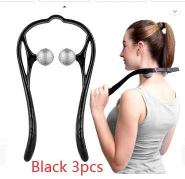 Pressure Point Therapy Neck Massager in pink, blue, and green for neck and shoulder relief
