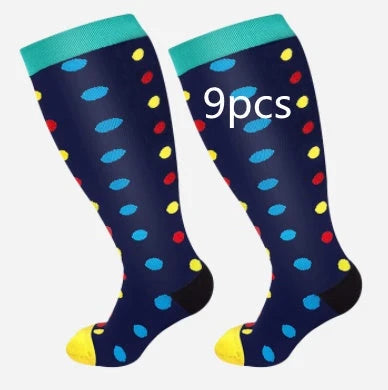 Plus-sized compression socks with bamboo fiber blend for breathability and comfort
