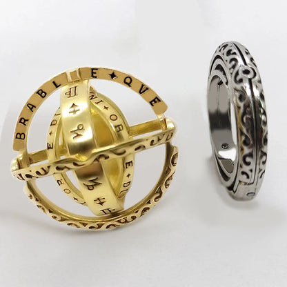 Germany Astronomical Ball Ring Necklace with flip deformation feature in silver and gold