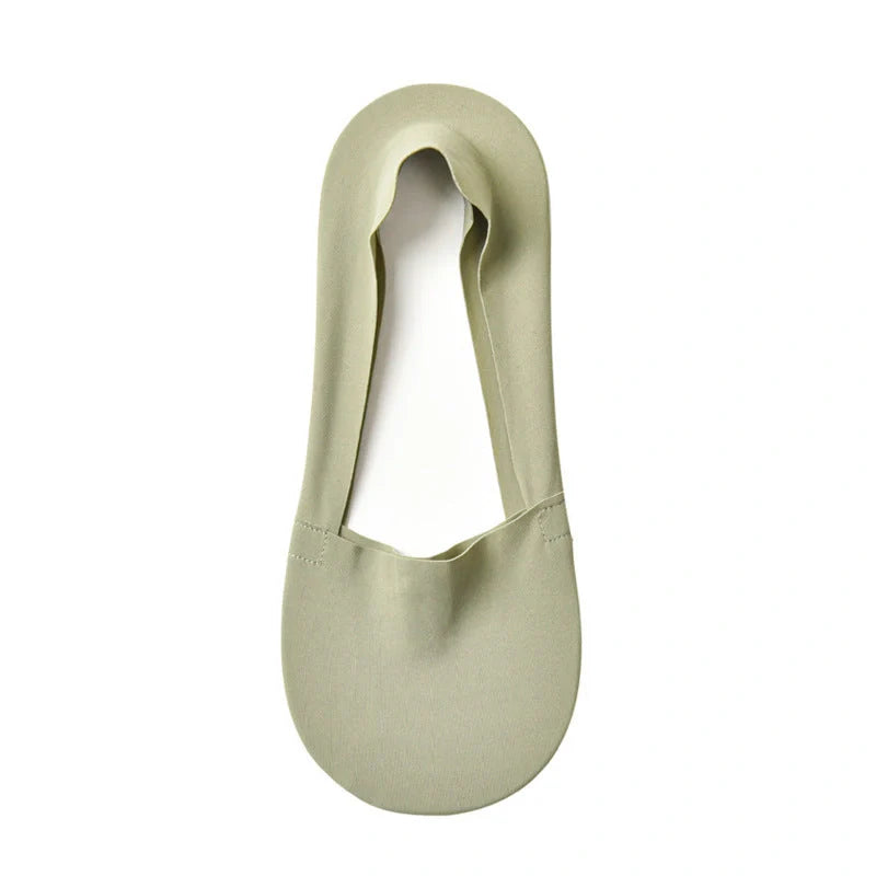 Silicone Non-Slip Shallow Boat Socks for Ladies in various colors, including black, skin, khaki, silver, and more.