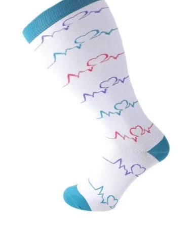 Plus-sized compression socks with bamboo fiber blend for breathability and comfort