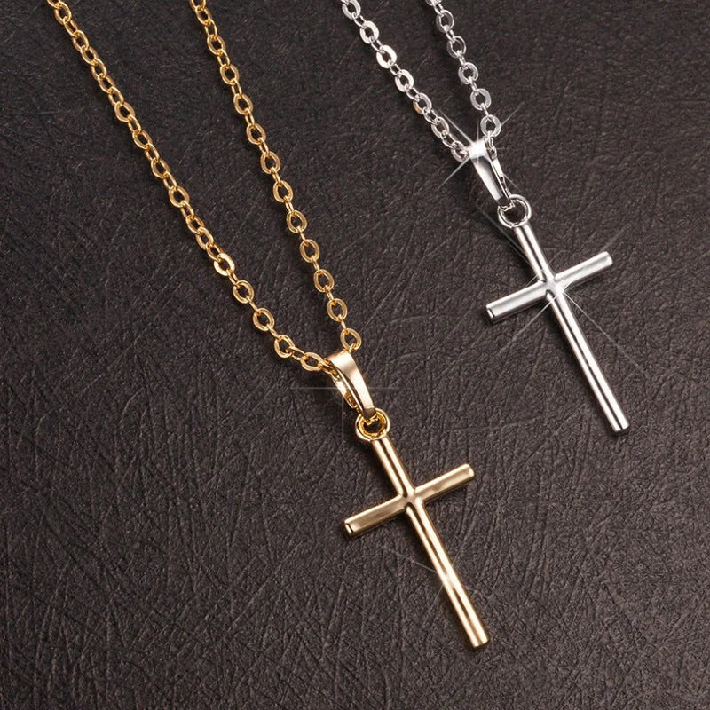 Elegant Women's Cross Pendant Necklace in gold and silver, perfect for any occasion
