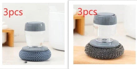 Premium Anti-Bacterial Kitchen Scrubbing Brush with Soap Dispenser - Rust-resistant, Durable, and Convenient Cleaning Tool