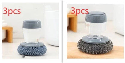 Premium Anti-Bacterial Kitchen Scrubbing Brush with Soap Dispenser - Rust-resistant, Durable, and Convenient Cleaning Tool
