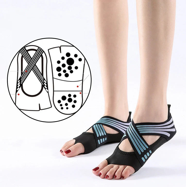 Professional Non-slip Gym Yoga Shoes in black, green, and rose red with anti-slip silicone sole