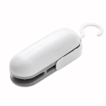 Mini Sealer Portable Heat Sealer in grey and brown for sealing snack bags and plastic packaging