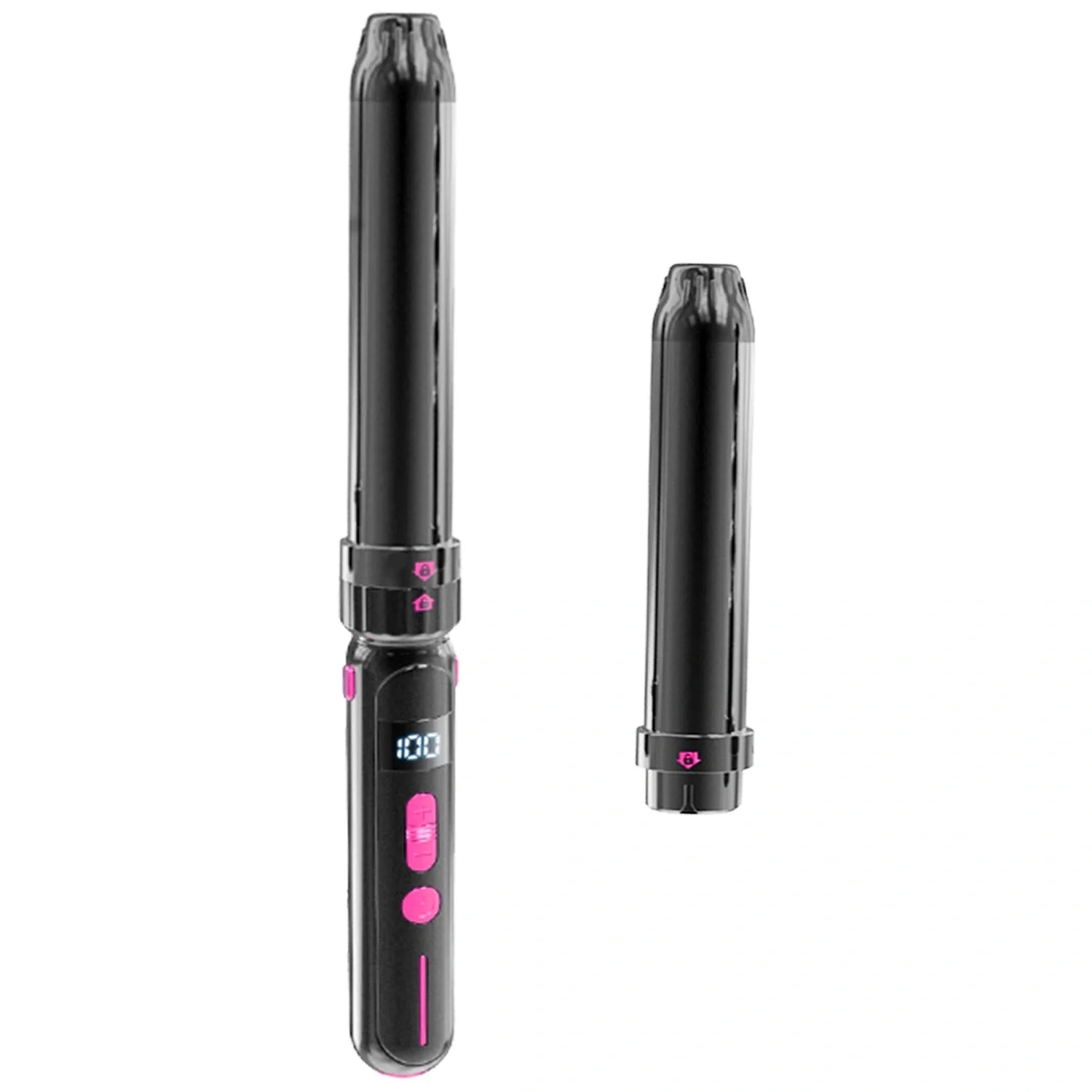 Ceramic thermal conductor curly hair sticks with black finish and wired AC power supply