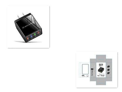 4-Port High-Speed USB Wall Charger with Quick Charge 3.0 Technology for Simultaneous Charging of Multiple Devices