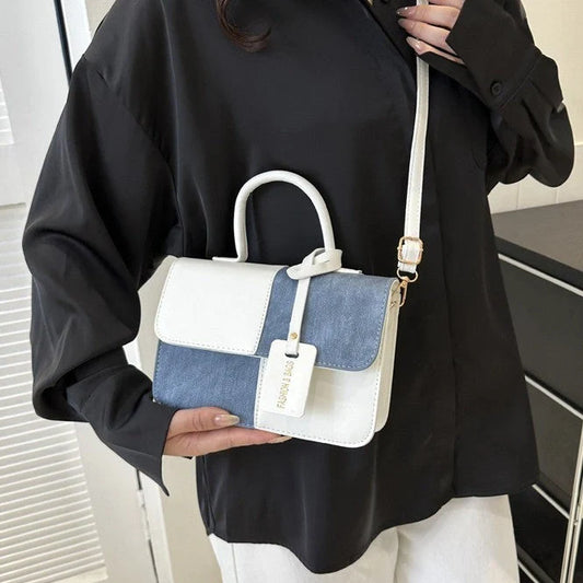 Street trend PU messenger bag with adjustable shoulder strap in black, white, brown, and coffee
