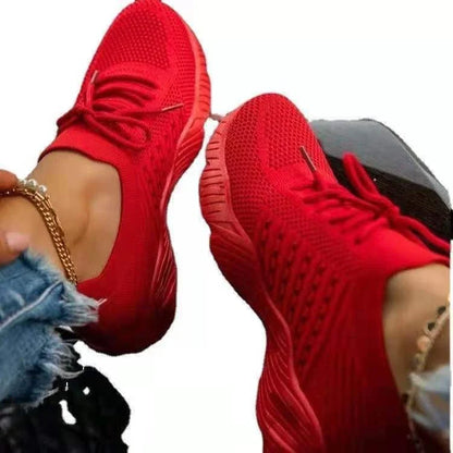 Women's Knit Sneakers in various colors, featuring a lightweight, breathable design and cushioned soles for all-day comfort.