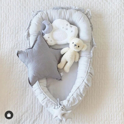 Lace Cotton Baby Bionic Bed Portable in various colors for safe infant sleep