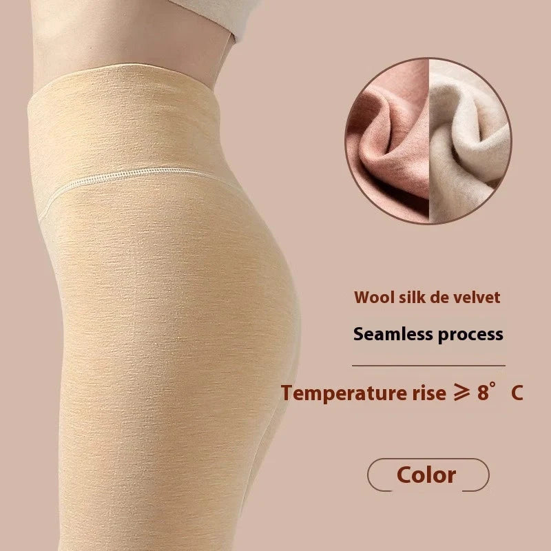 Luxury cashmere and velvet winter leggings for women in various colours