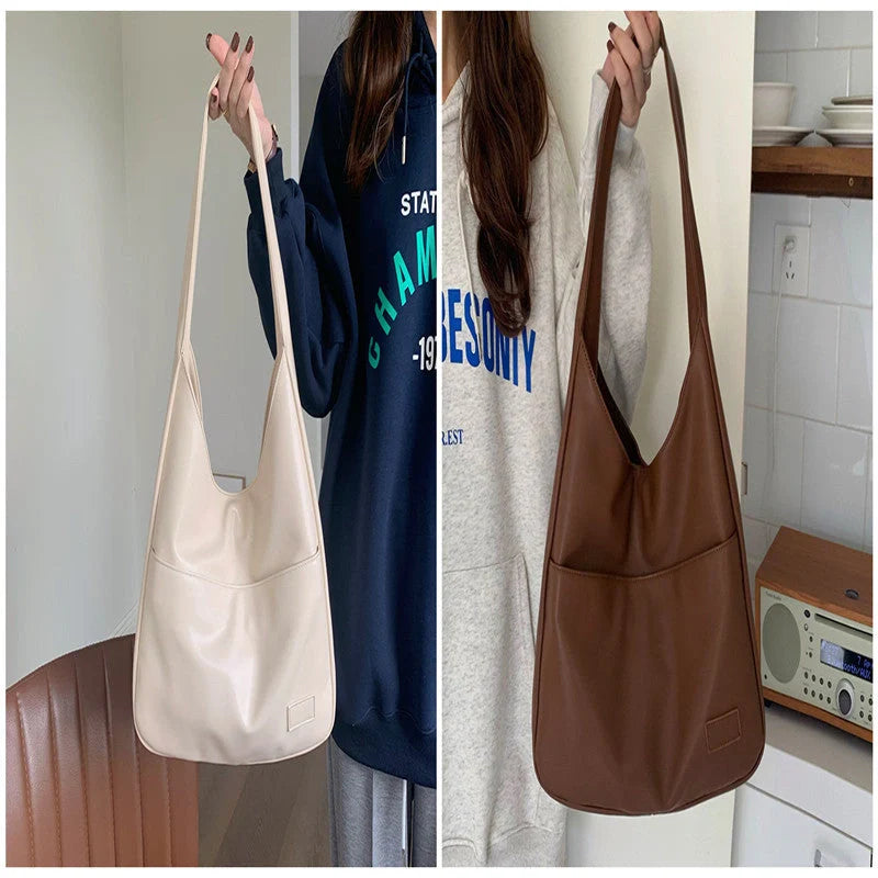Spacious Women's Tote Bag in Brown, Black, and White Colours with Comfortable Shoulder Straps