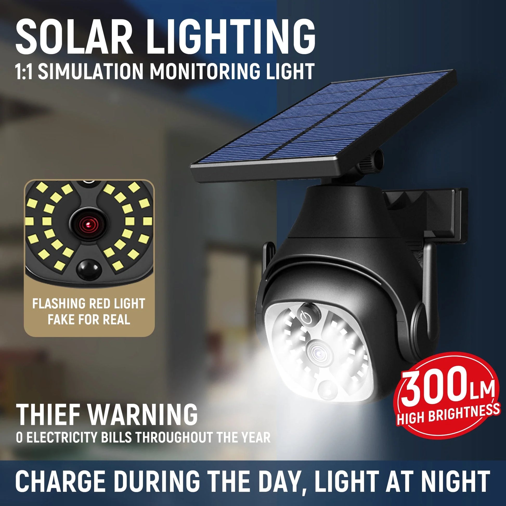 Solar-powered outdoor courtyard lights with human sensing technology