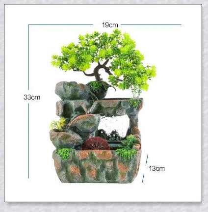 Premium polyresin indoor tabletop waterfall fountain with lifelike design and soothing cascading water sounds for relaxation and stress relief