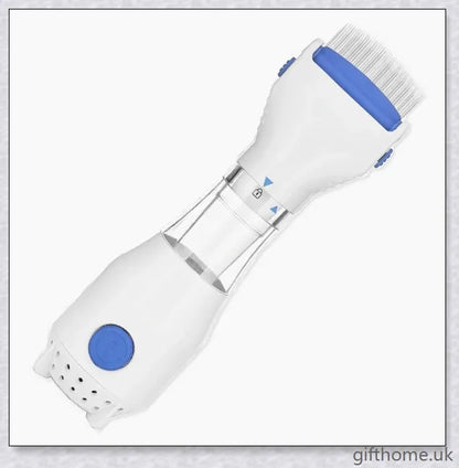 Blue electric head lice remover comb with adjustable combing angles and disposable capture filter